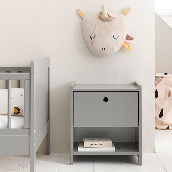 table de nuit enfant gris plume Petite Amélie