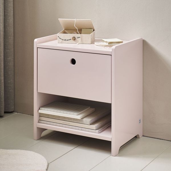 Table de chevet enfant en MDF et rose par Petite Amélie