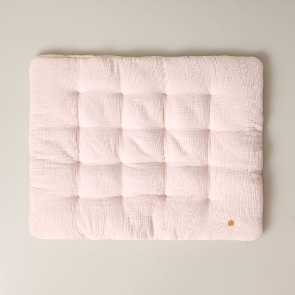 Tapis de jeu "Biscuit" 85x110 cm en gaze de coton | Rosé