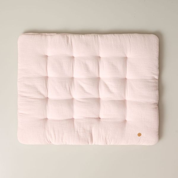Tapis de jeu bebe 110x85 cm en mousseline et rose par Petite Amélie
