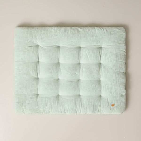 Tapis de jeu en gaze de coton Biscuit 85x110 cm - Vert 