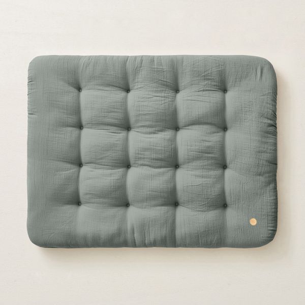 tapis de jeu bebe gris fonce 85x110 coton bio Petite Amélie