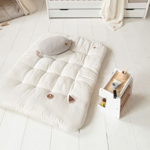 tapis de jeu gaze de coton blanc petite am lie
