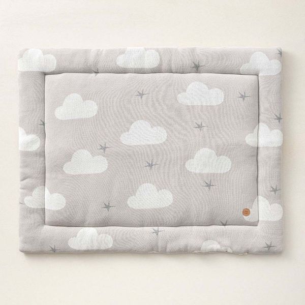 tapis de parc bebe gris blanc nuages coton Petite Amélie 1