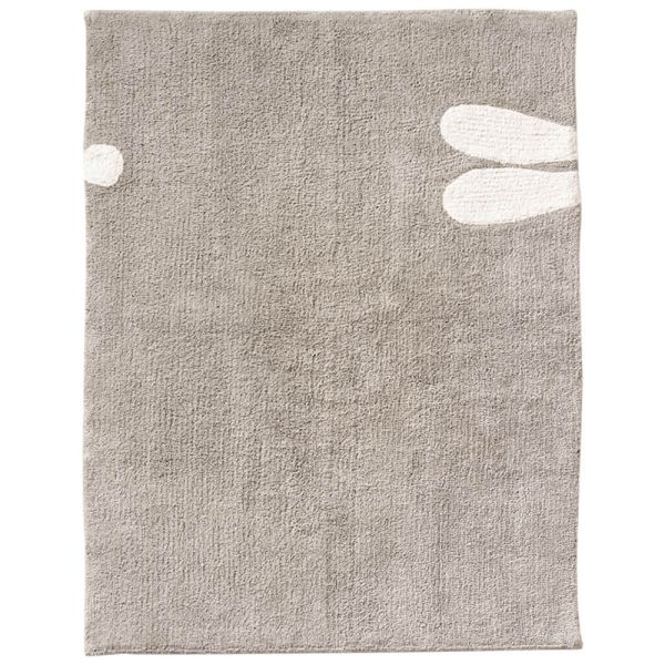 tapis enfant lavable gris lapin 100x130 rectangle Petite Amélie 1