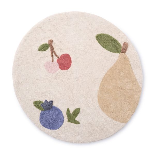 Tapis rond enfant lavable | Ø110 cm | Fruits