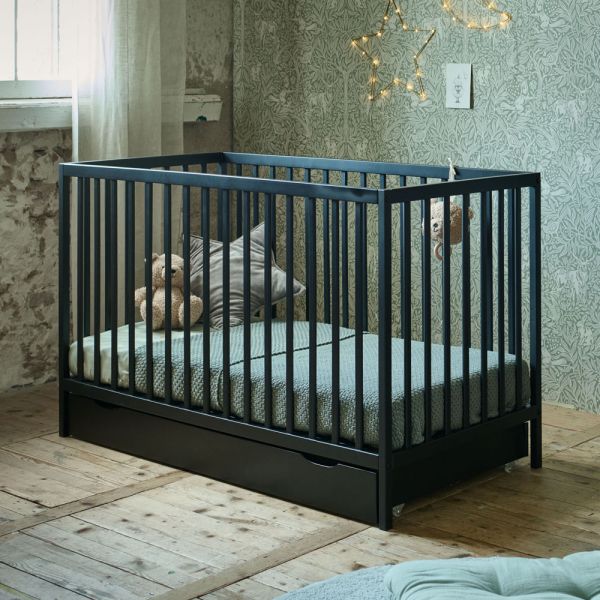 LIT BÉBÉ «HÊTRE» | 60 X 120 CM | NOIR