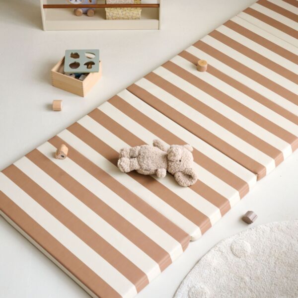 Tapis de gymnastique 200 cm pliable | Beige et caramel