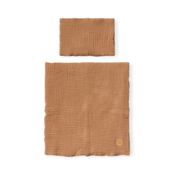 LINGE DE LIT POUR POUPÉE « COLOMBE » | CARAMEL