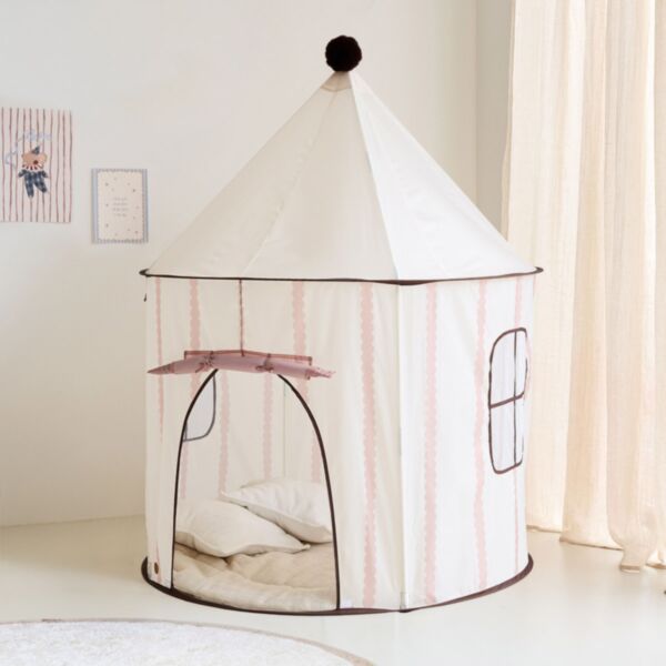 Tente enfant pop-up «Lune» | Beige et rose