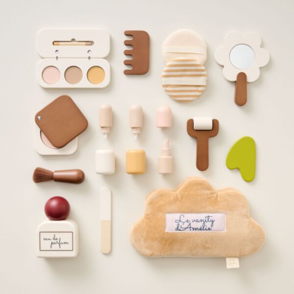 Trousse de maquillage en bois «Le vanity d'Amélie»