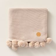 Plaid enfant tricotée beige riz 100x150cm Coton bio Petite Amélie