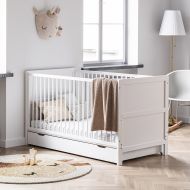 Lit bébé combiné évolutif Blanc/Pin blanchi SWEET - Univers Chambre  Dimensions lit 70 x 140 cm Matière Bois Couleur Bois