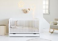 Lit évolutif bébé blanc «NUAGE» avec matelas ✔️ Petite Amélie