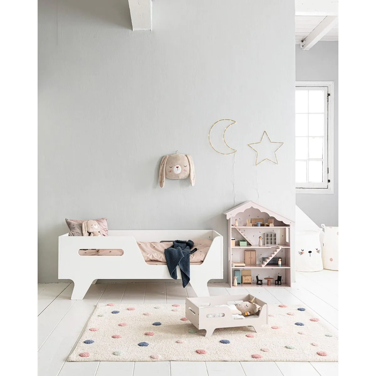 Tapis chambre enfant lapin lavable et antidérapant Petite Amélie