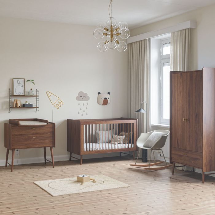 Chambre bébé bois gris complète lit évolutif commode armoire