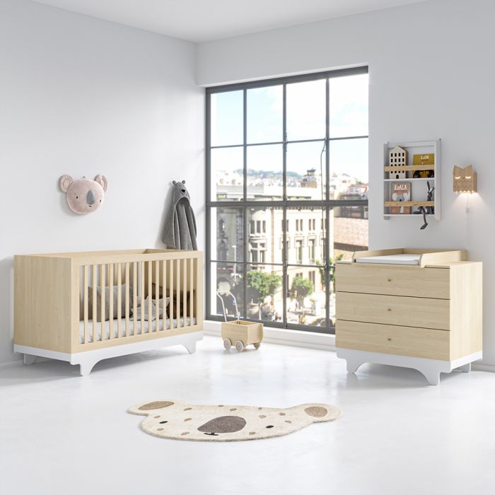 Lit bébé avec table à langer, évolutif, Made in France