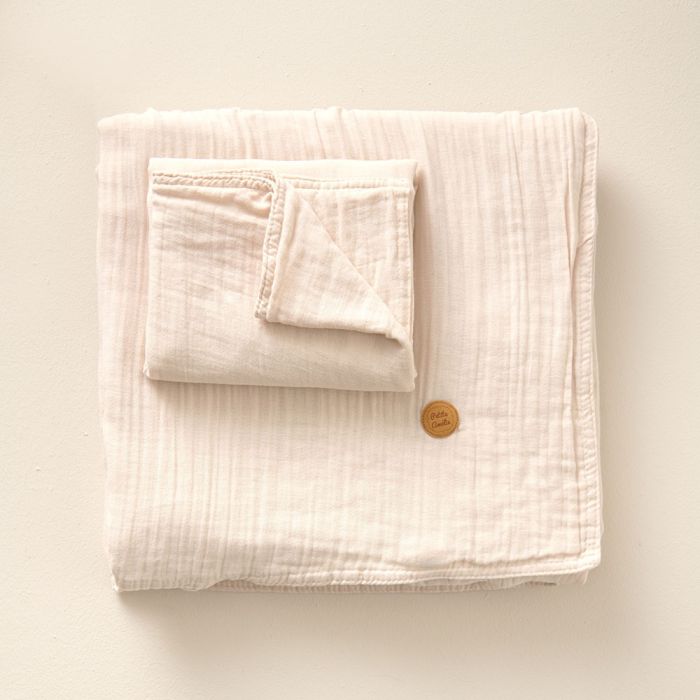 Housse de couette coton bio 120x150 + taie d'oreiller | rose