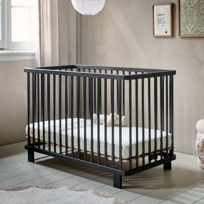 Lit bébé oeuf (matelas inclus) 60 x 120cm Blanc/Naturel