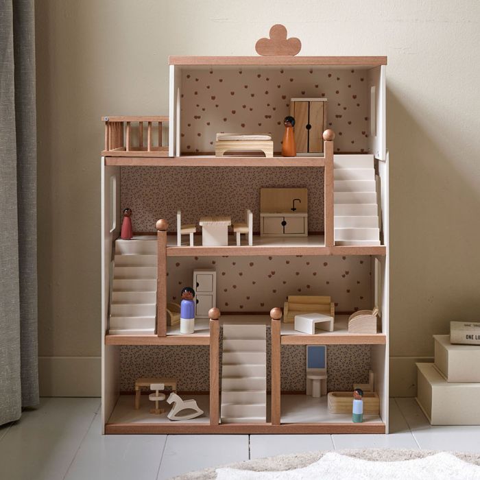 Meubles Maison De Poupée 1:12 - Canapé Et 2 Chaises En Bois Vintage, Salon Miniature Pour Maison De Poupée, Décoration DIY - Cadeau Enfant