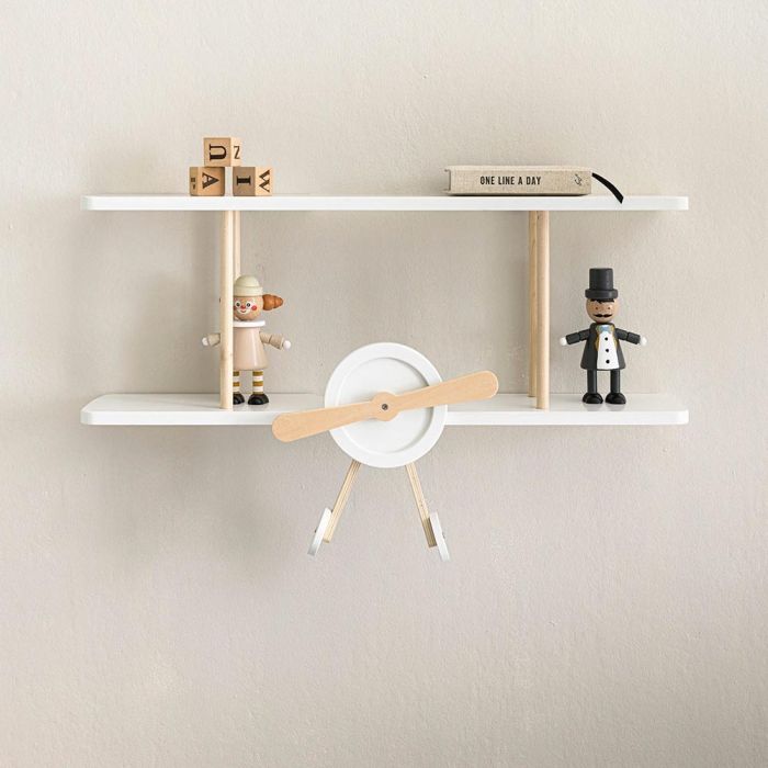 Étagère Murale Suspendue à Cordes - Style Nordique Blanc - 38x14 Cm - Décoration Maison Ou Chambre D'enfant