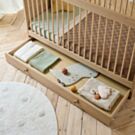Tiroir de rangement pour lit bébé évolutif «Chêne» | 70 x 140 cm