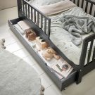 Tiroir de rangement pour lit enfant 70 x 140 cm - noir