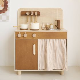 Cuisine en bois enfant «Noyer» | 12 accessories incl. | Noix