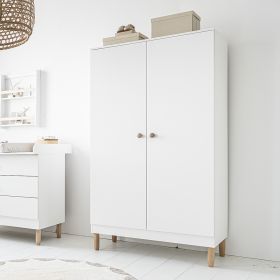 Armoire chambre enfant blanc et bois «Bocca» 
