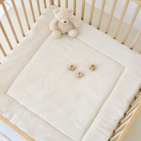 TAPIS DE PARC 95 X 95 CM | GAZE DE COTON BIOLOGIQUE| BEIGE