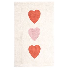 Tapis chambre enfant | Rectangulaire 80 x 120 cm | Coeurs