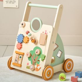 CHARIOT DE MARCHE BÉBÉ MULTI-ACTIVITÉS - TROTTEUR BOIS «FORÊT» | MULTICOULEUR