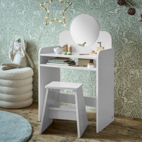 COIFFEUSE ENFANT EN BOIS ET SA CHAISE «BELLE» | BLANC | AVEC MIROIR