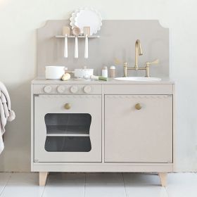 Cuisine en bois enfant «Sorbier» | 13 accessoires incl. | Taupe