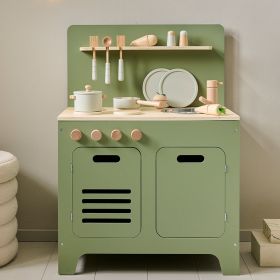 Cuisine pour enfant en bois «Olive» | 13 accessoires inclus | Vert