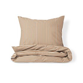 PARURE DE LIT 120 X 150 CM «STRIPED» | BEIGE ET CARAMEL