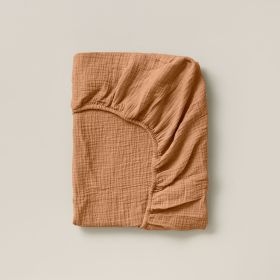 DRAP-HOUSSE 90 X 200 CM GAZE DE COTON | CARAMEL