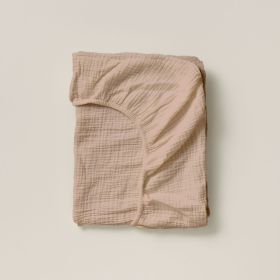 DRAP-HOUSSE 90 X 200 CM GAZE DE COTON | ROSE POUDRÉ
