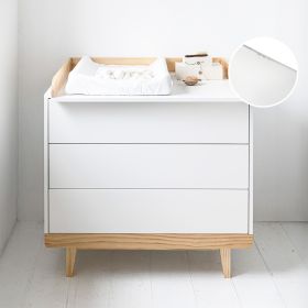 Commode bébé blanche et bois à tiroirs 