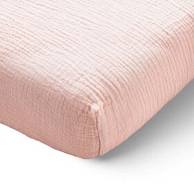 DRAP HOUSSE 60 X 120 CM | 100% GAZE DE COTON BIOLOGIQUE | ROSE