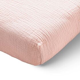 DRAP HOUSSE 70 x 140 cm | ROSE | 100% GAZE DE COTON BIOLOGIQUE