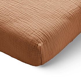 DRAP-HOUSSE 80 X 160 CM | 100% GAZE DE COTON BIOLOGIQUE | Caramel