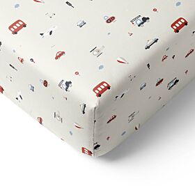 DRAP-HOUSSE 70 X 140 CM «VEHICLES» | BEIGE