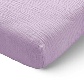 Drap-housse 90 x 200 cm gaze de coton | violet