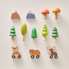 SET DE JOUET ANIMAUX EN BOIS «FORÊT»