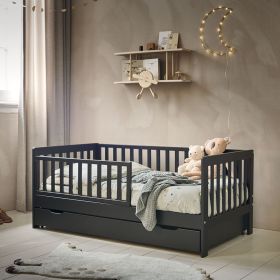 Lit enfant 2 ans «Plume» 70x140, Noir
