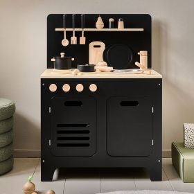 Cuisine pour enfant en bois «Mûre» | 13 accessoires inclus | Noir