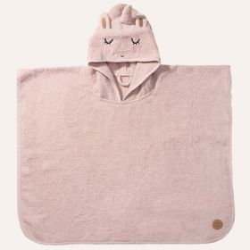PONCHO DE BAIN BÉBÉ LICORNE «LARA»|1 - 4 ANS | 52 X 63 CM | ROSE CLAIR