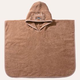 PONCHO DE BAIN BÉBÉ «LEO»|1 - 4 ANS | 52 X 63 CM | CARAMEL