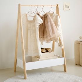 Portant à vêtements en bois «Cerise» | blanc